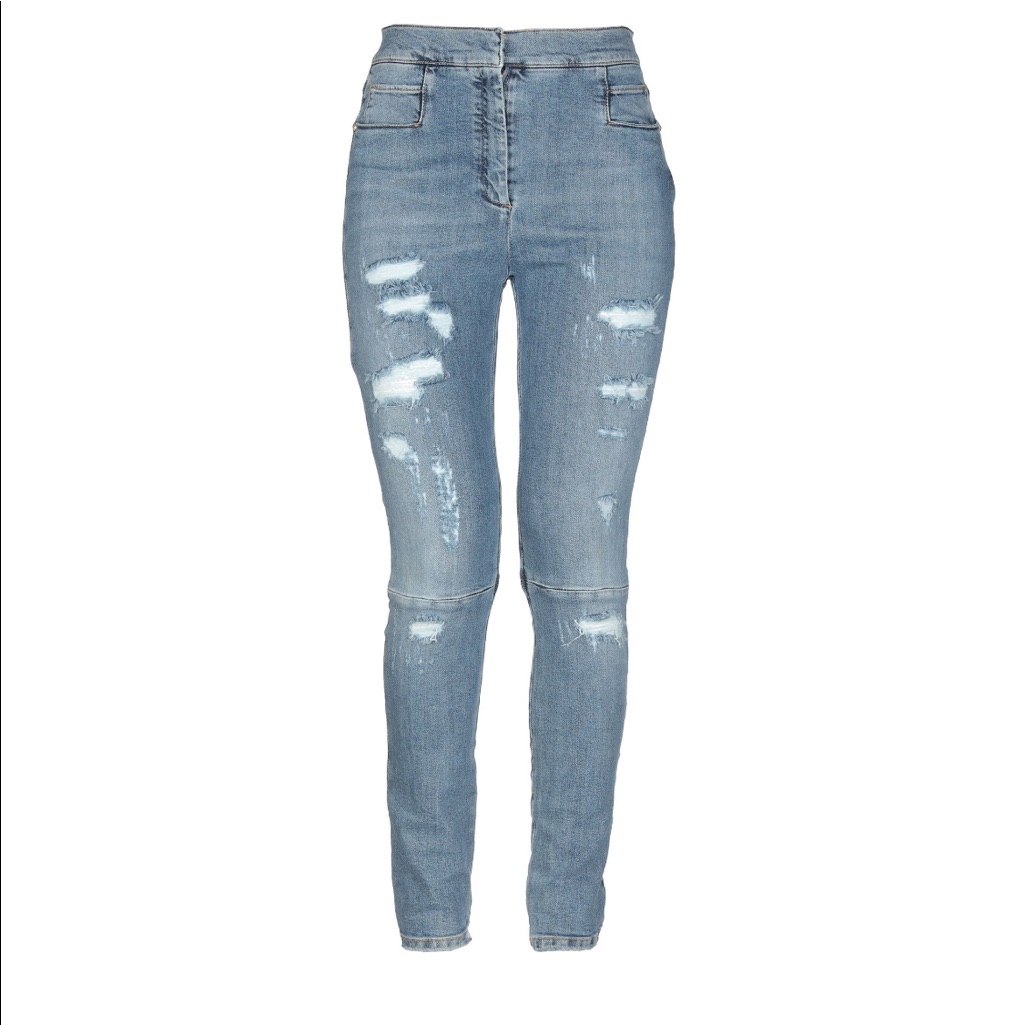 Nwt Balmain High-Waist Distressed Jeans
